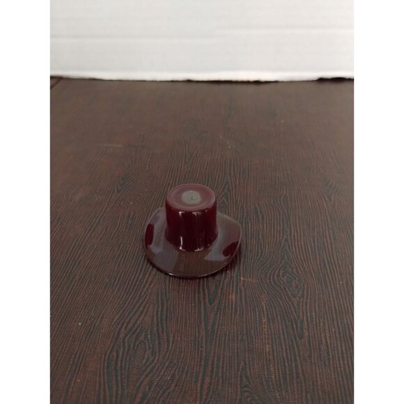 Miniature Burgundy Glass Hat-Shaped Decorative Figure - Picture 3 of 3